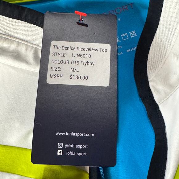 Lohla Sport Medium/Large Denise Polo Top Sleeveless Stretch 1/4 Zip SPF 30 Golf - Picture 10 of 10